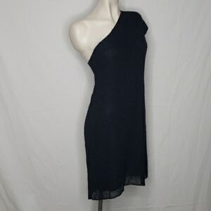 NWT Vintage Monique Leshman Womens Beaded One Shoulder Dress Size L Dark Fairy